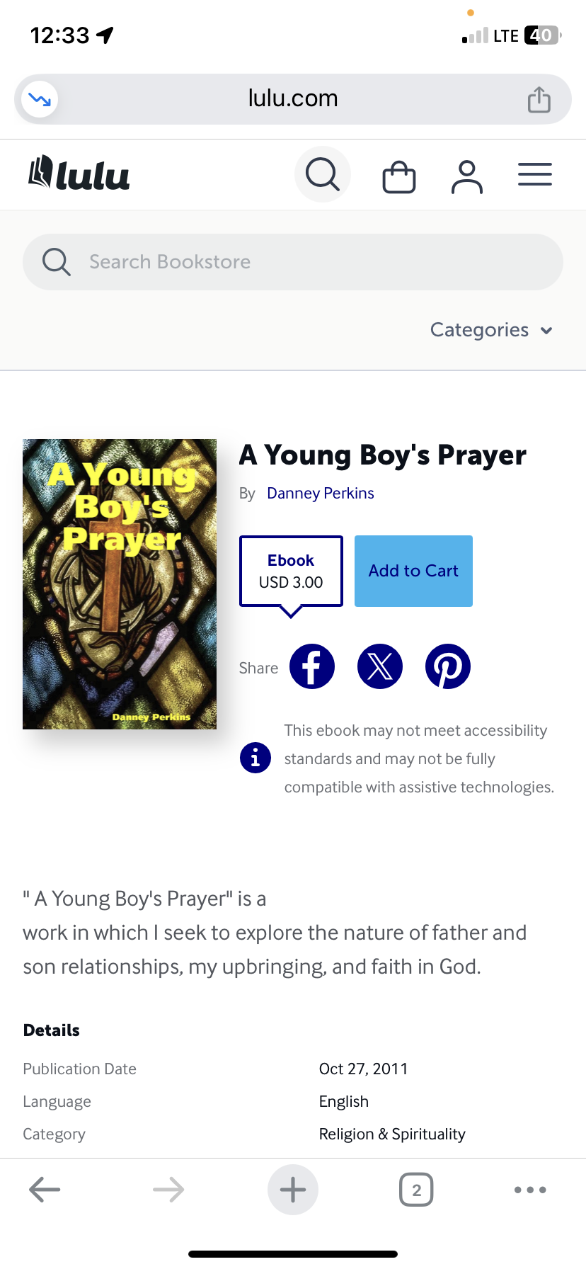 A Young Boy's Prayer book cover