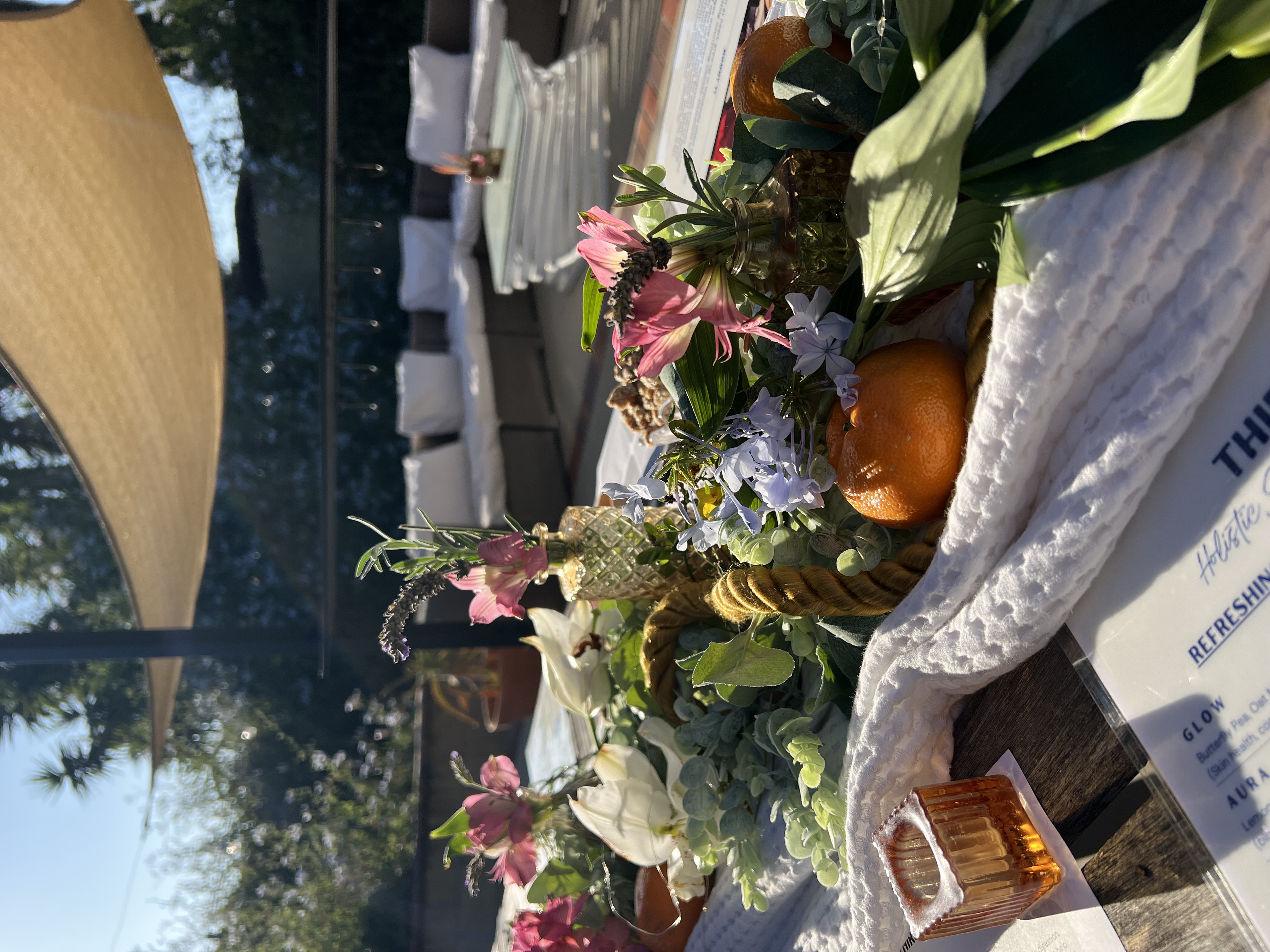 Vietnamese spring rolls, rice crackers and tablescape spread