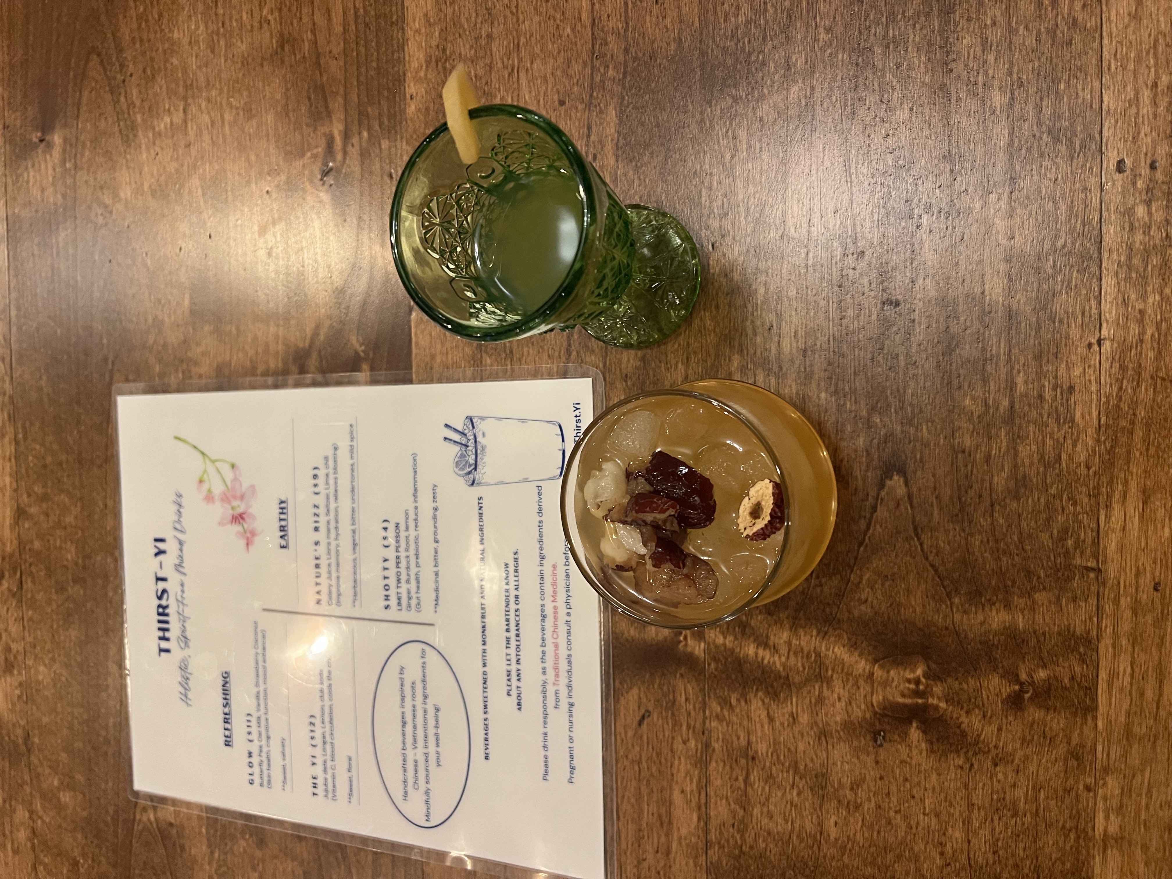 Saloon Menu and Drinks