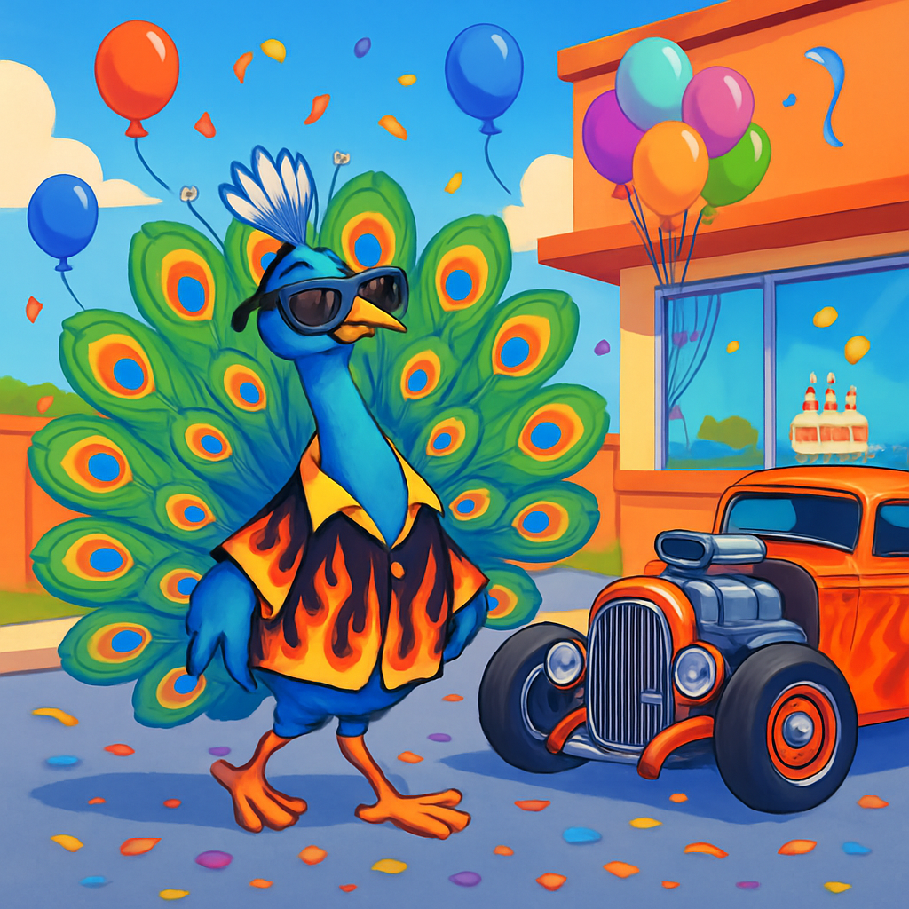 Guy Fieri birthday tribute — peacock spirit animal