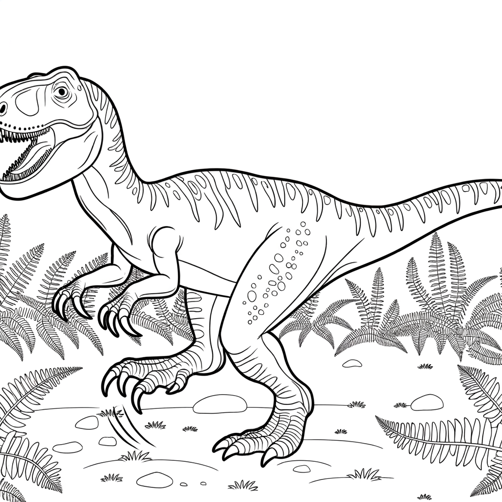 Coloriage Coloriage Allosaure Chasseur gratuit à imprimer
