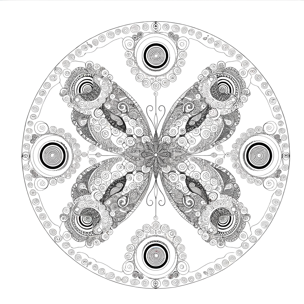 Coloriage Mandala Papillon Détaillé gratuit à imprimer
