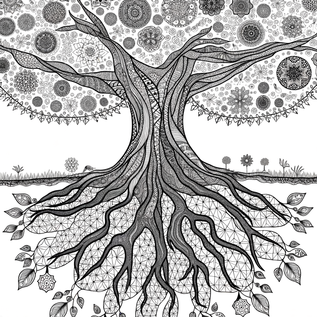 Coloriage Coloriage Arbre de Vie Détaillé gratuit à imprimer