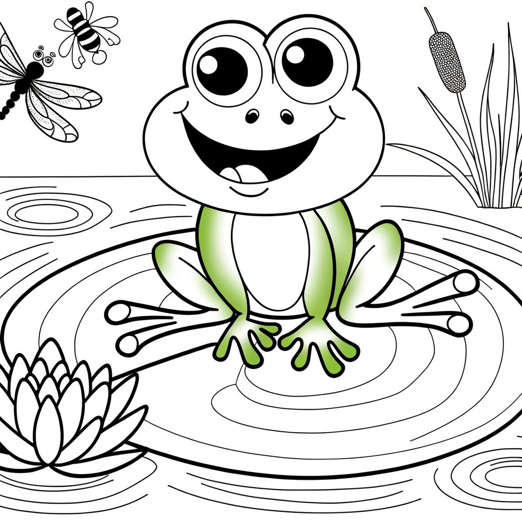 Coloriage Coloriage Grenouille Rigolote gratuit à imprimer