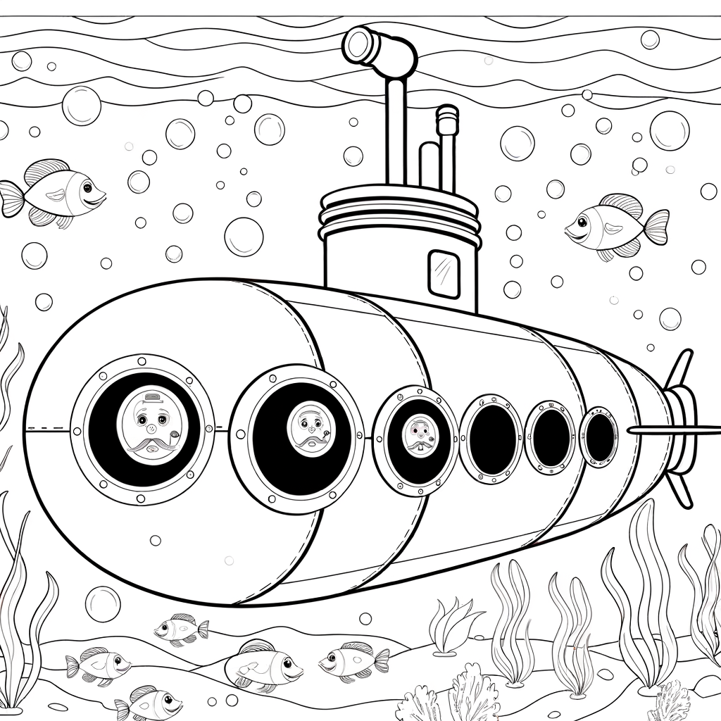 Coloriage Coloriage Sous-marin gratuit à imprimer