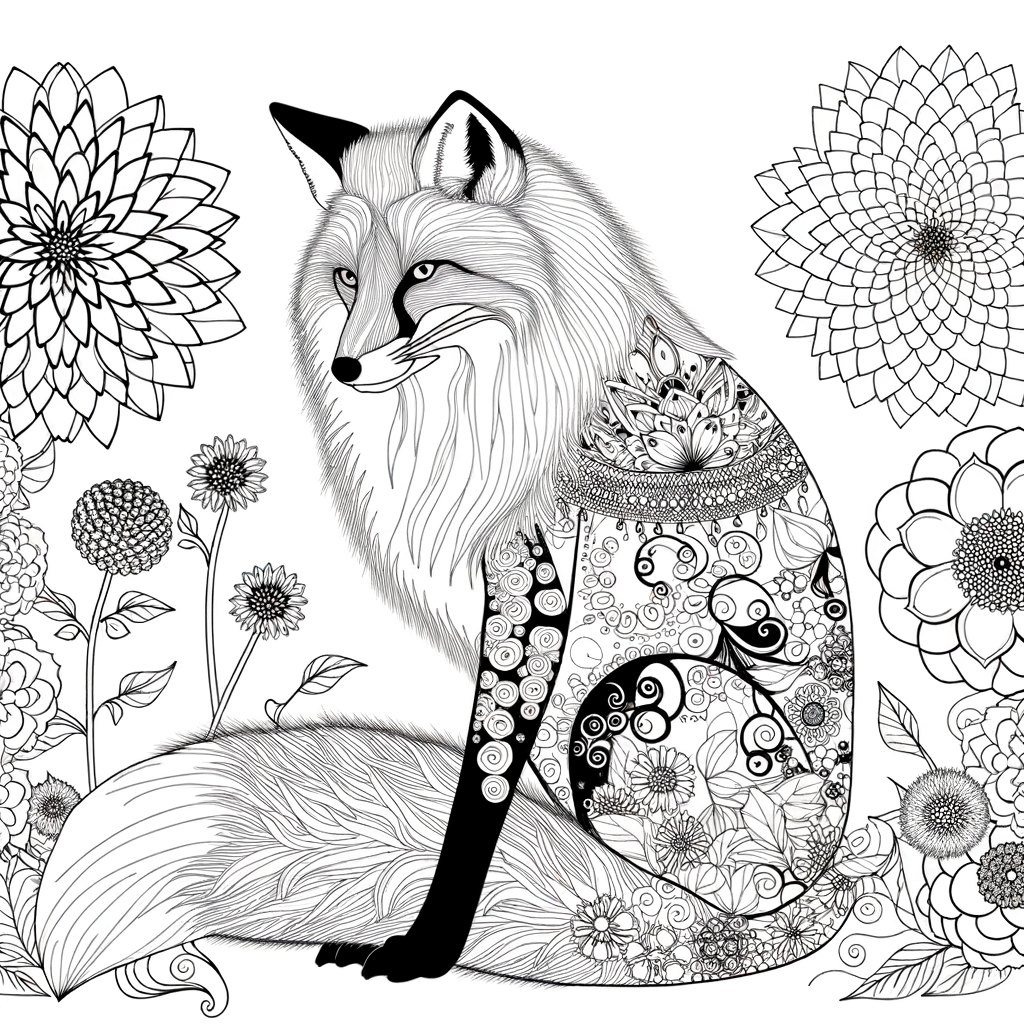 Coloriage Coloriage Renard Art Thérapie gratuit à imprimer