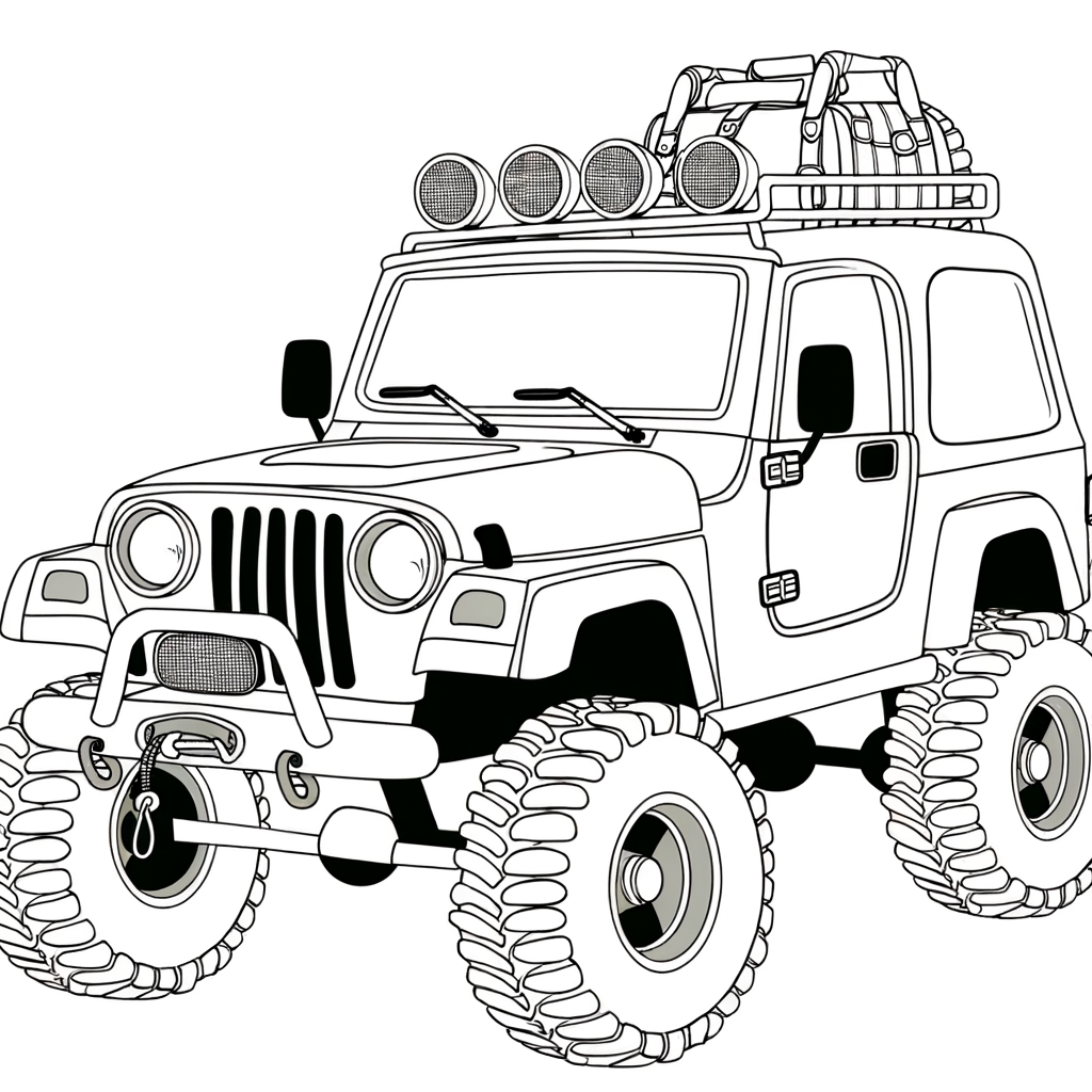 Coloriage Coloriage Jeep 4x4 gratuit à imprimer