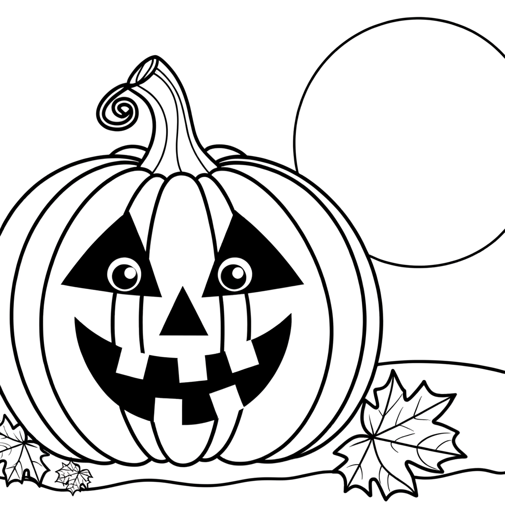 Coloriage Citrouille Jack-O-Lantern Riante gratuit à imprimer