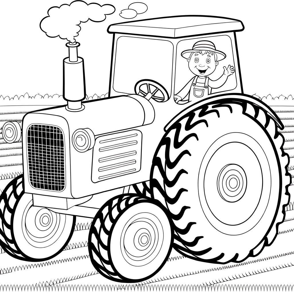 Coloriage Coloriage Tracteur gratuit à imprimer