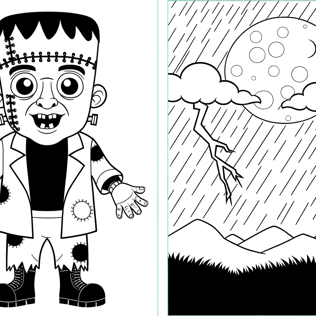 Coloriage Monstre Frankenstein gratuit à imprimer