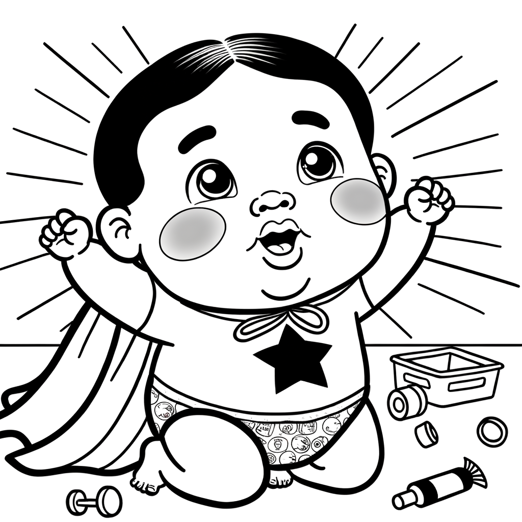 Coloriage Coloriage Bébé Super-Héros gratuit à imprimer
