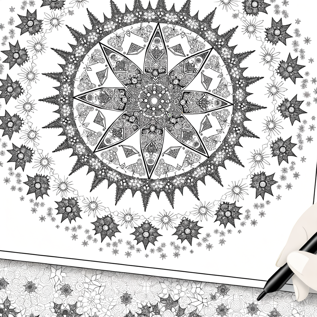 Coloriage Mandala Noël Étoile gratuit à imprimer