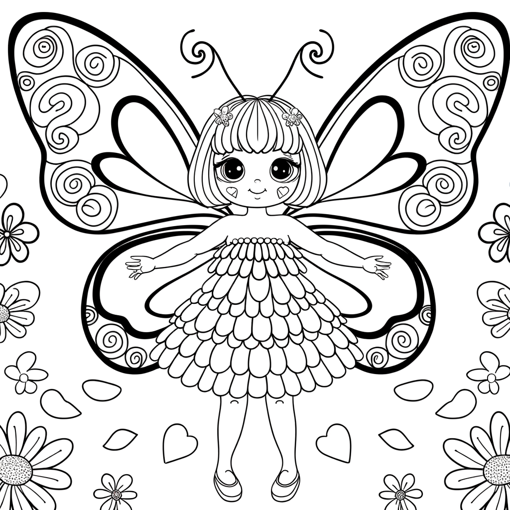 Coloriage Coloriage Papillon Fée gratuit à imprimer