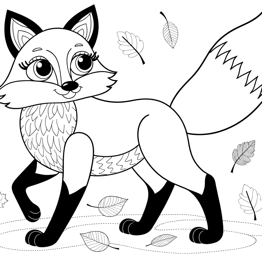 Coloriage Coloriage Renard gratuit à imprimer