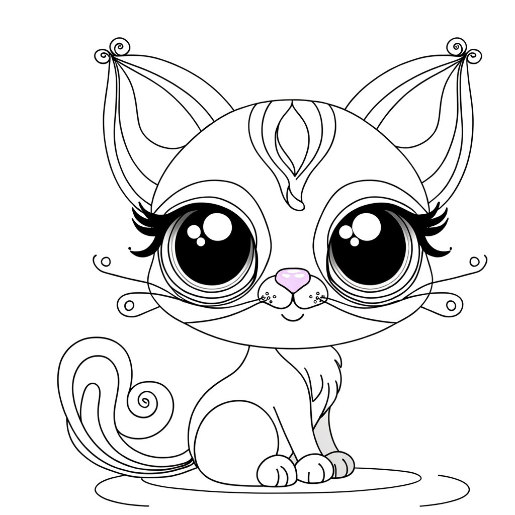 Coloriage Coloriage Chat Mignon gratuit à imprimer