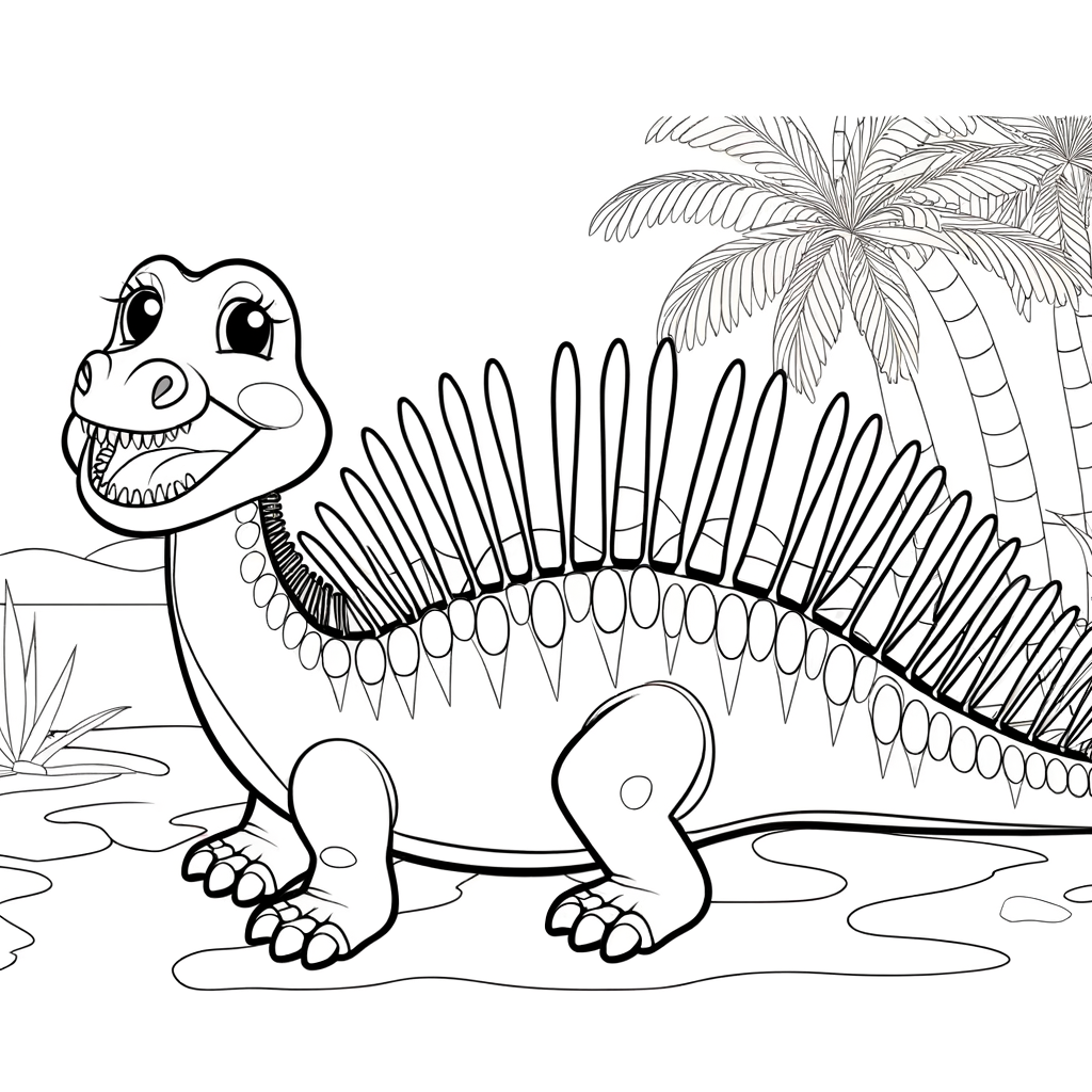 Coloriage Coloriage Dimétrodon gratuit à imprimer