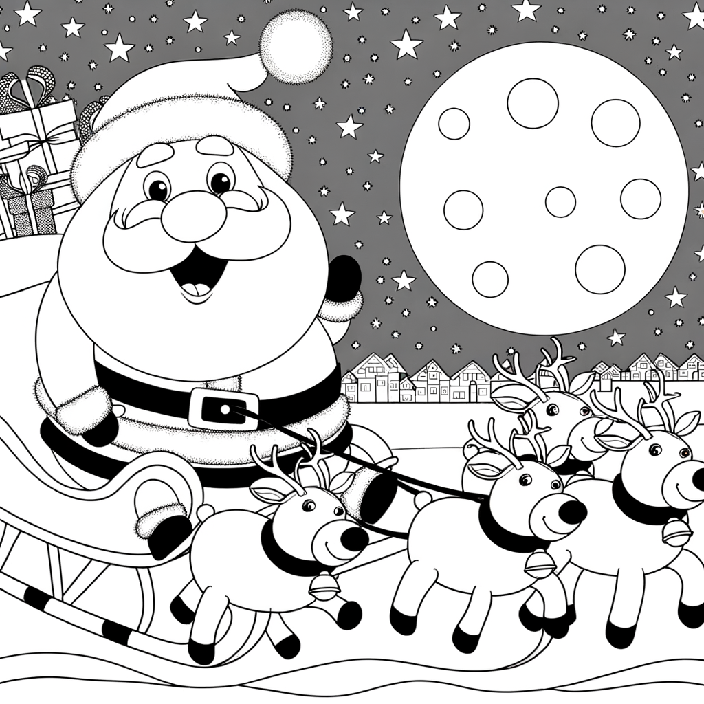 Coloriage Coloriage Traîneau de Noël gratuit à imprimer