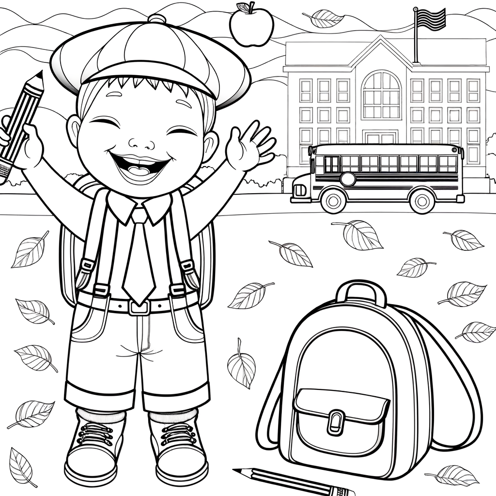 Coloriage Coloriage Rentrée Cartable gratuit à imprimer