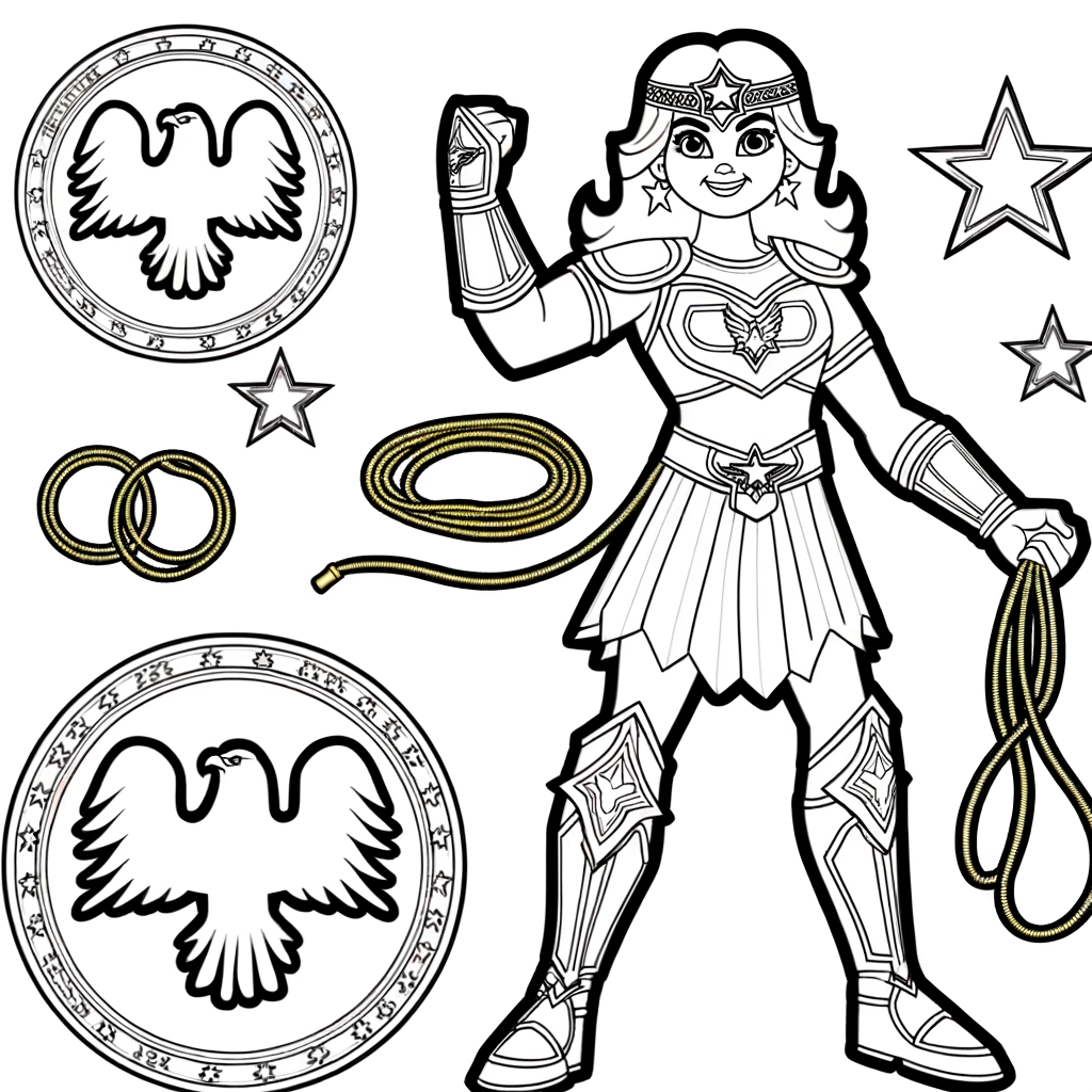 Coloriage Coloriage Héroïne Guerrière gratuit à imprimer