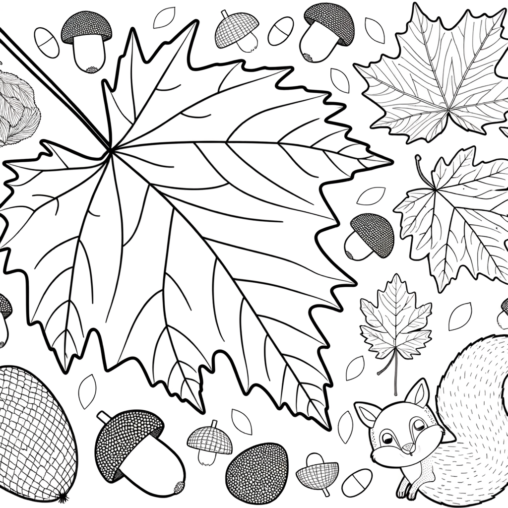 Coloriage Coloriage Automne Feuilles gratuit à imprimer