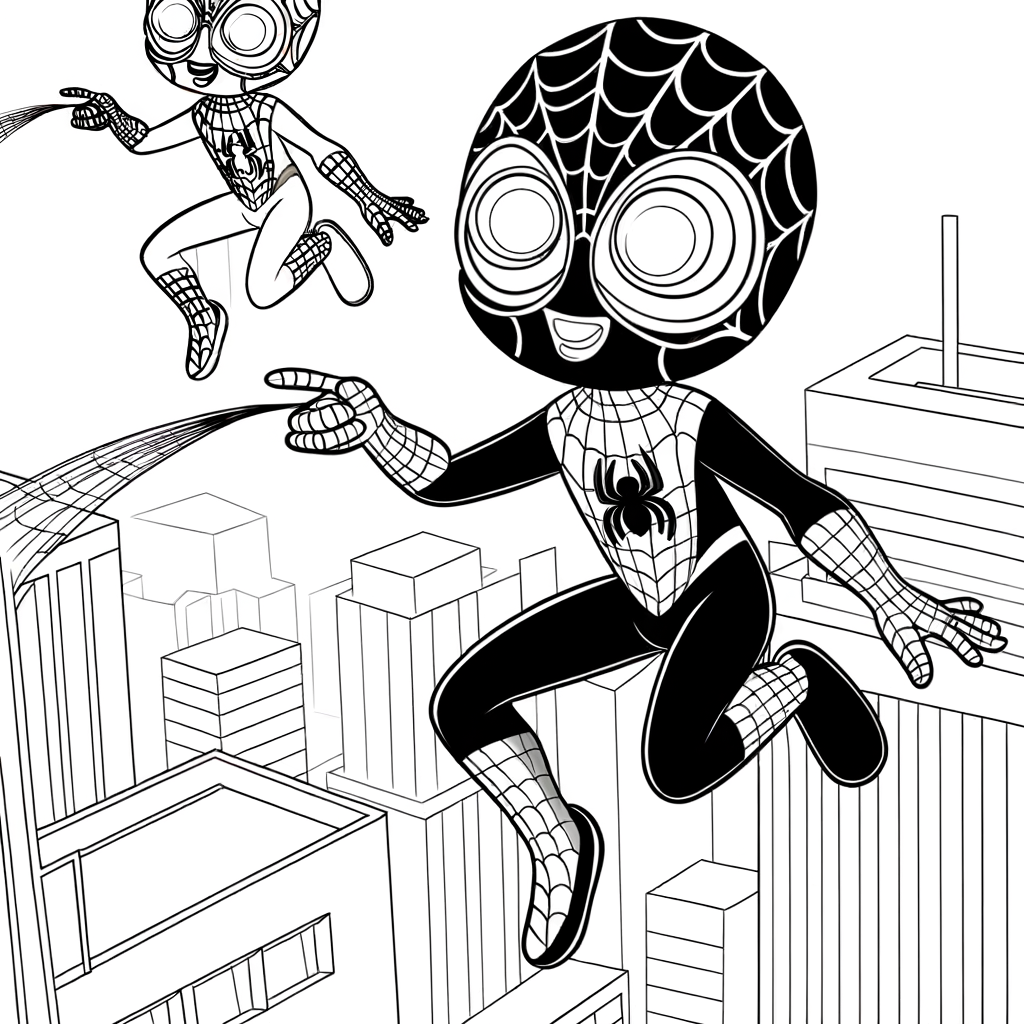Coloriage Coloriage Héros Araignée gratuit à imprimer