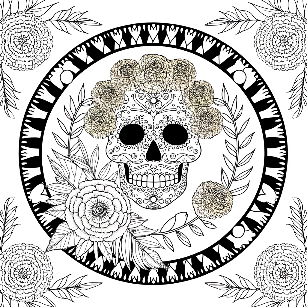 Coloriage Coloriage Mandala Calavera gratuit à imprimer