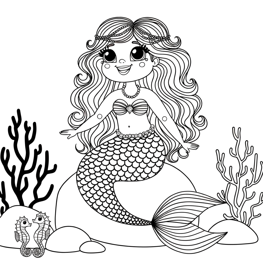 Coloriage Coloriage Sirène gratuit à imprimer