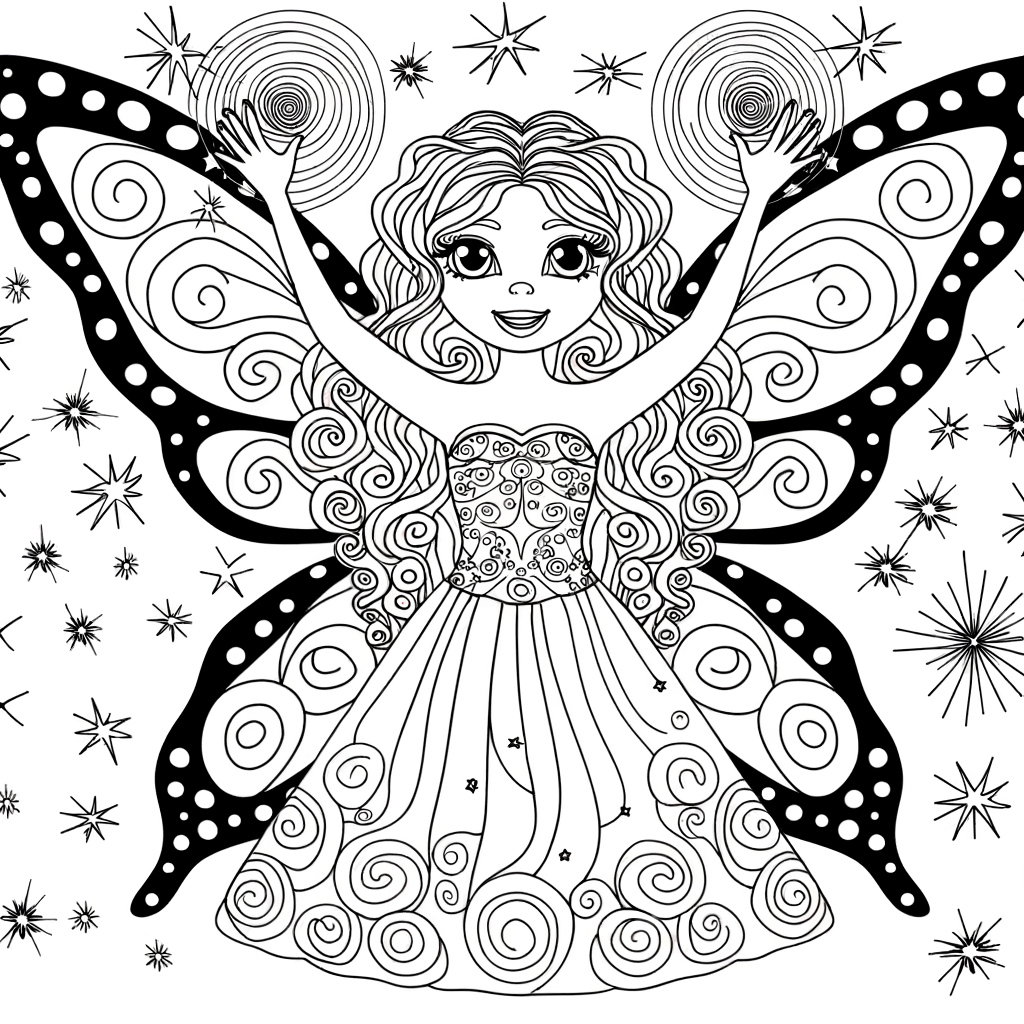 Coloriage Coloriage Fée Magique gratuit à imprimer