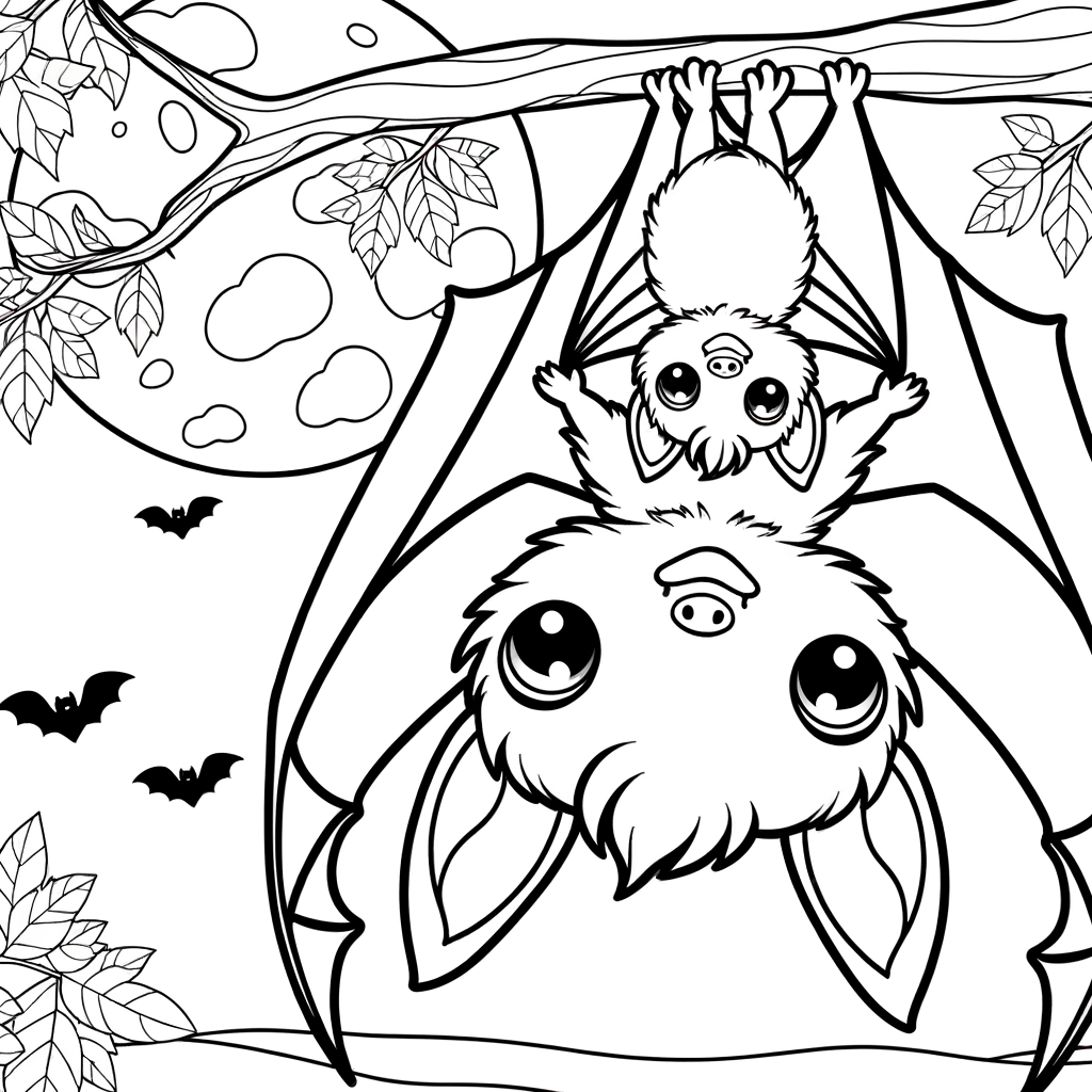 Coloriage Coloriage Chauve-Souris Halloween gratuit à imprimer