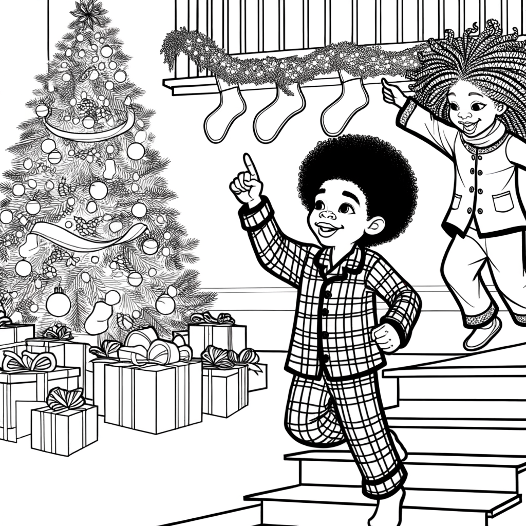 Coloriage Réveil de Noël Magique gratuit à imprimer