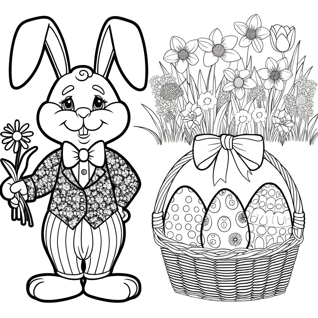 Coloriage Coloriage Lapin de Pâques gratuit à imprimer