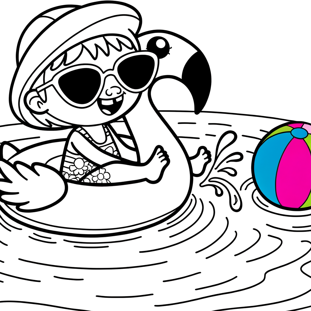 Coloriage Bouée Gonflable Amusante gratuit à imprimer