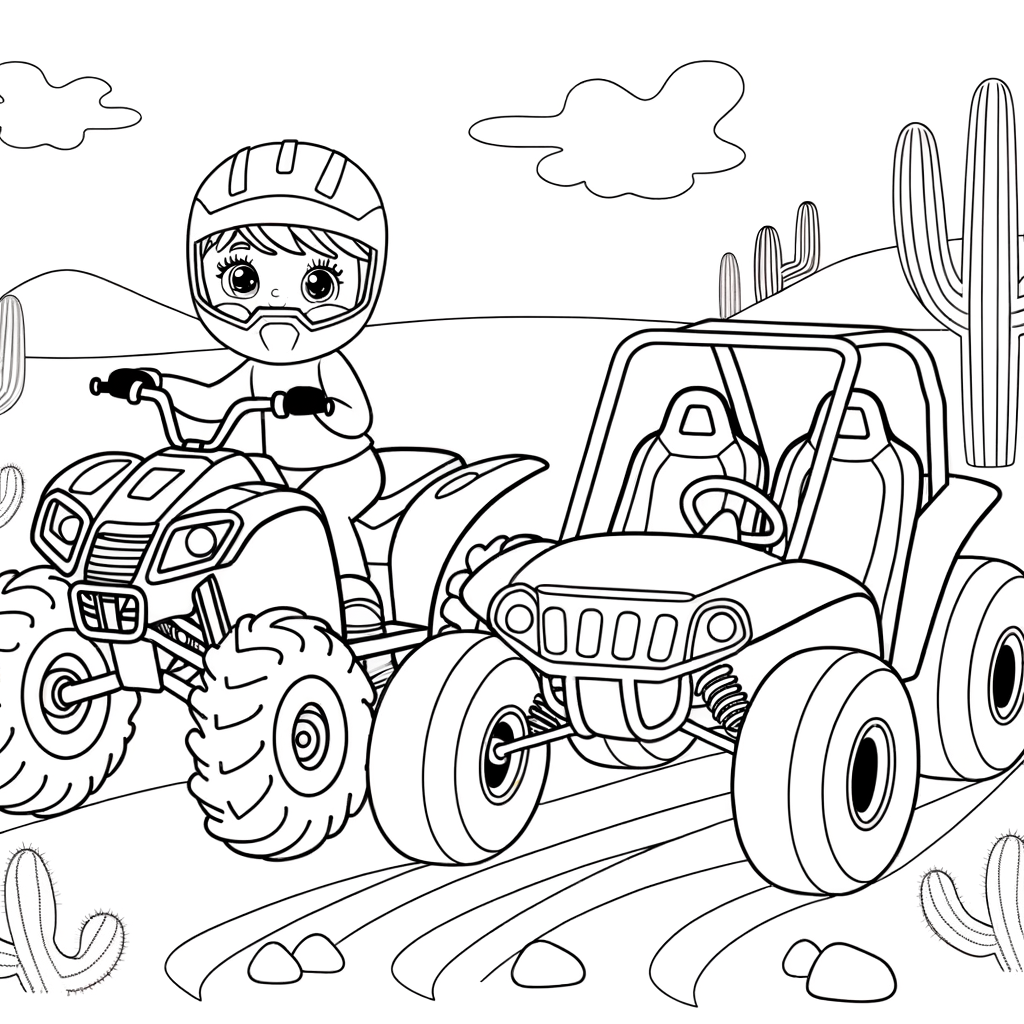 Coloriage Coloriage Quad et Buggy gratuit à imprimer