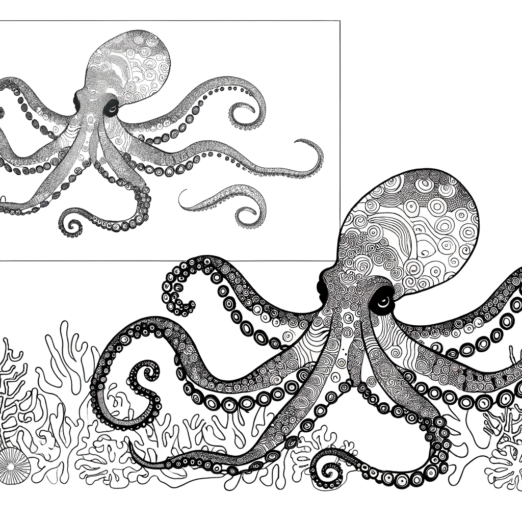 Coloriage Coloriage Pieuvre Artistique gratuit à imprimer
