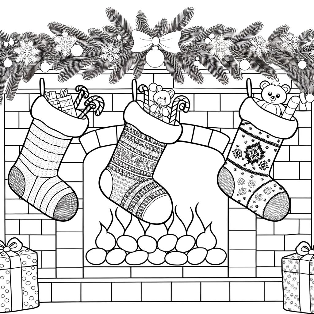 Coloriage Chaussettes de Noël à Remplir gratuit à imprimer