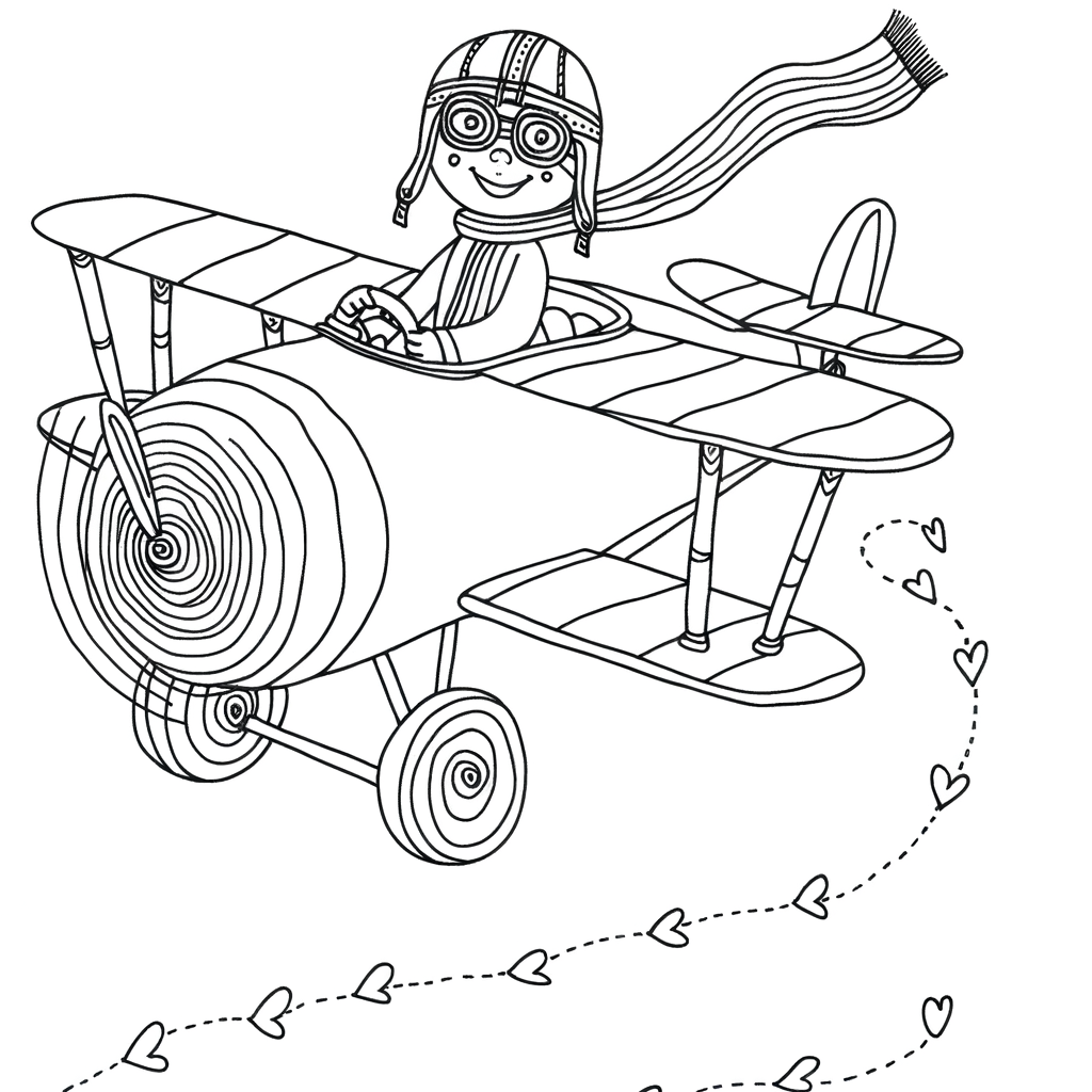 Coloriage Coloriage Avion dans les Nuages gratuit à imprimer