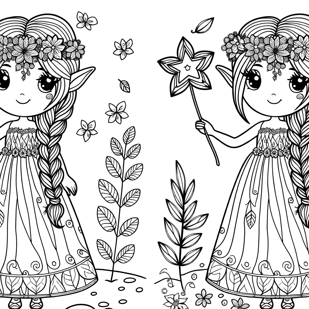 Coloriage Coloriage Princesse Elfe gratuit à imprimer