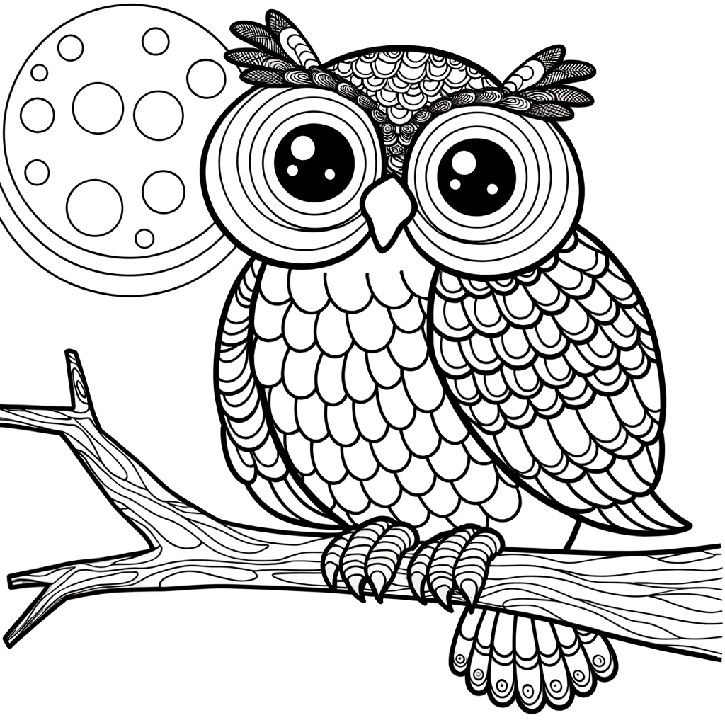 Coloriage Coloriage Hibou gratuit à imprimer