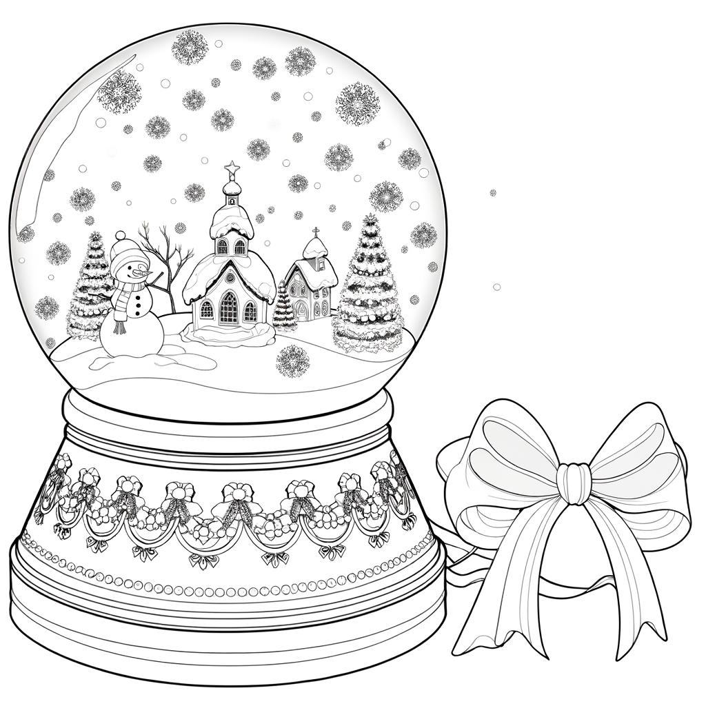 Coloriage Boule de Neige Magique gratuit à imprimer