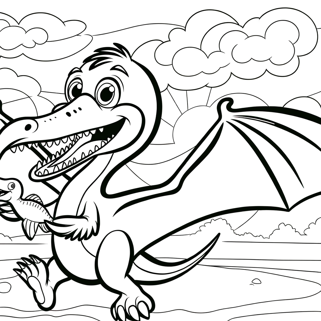 Coloriage Coloriage Dinosaures Volants gratuit à imprimer