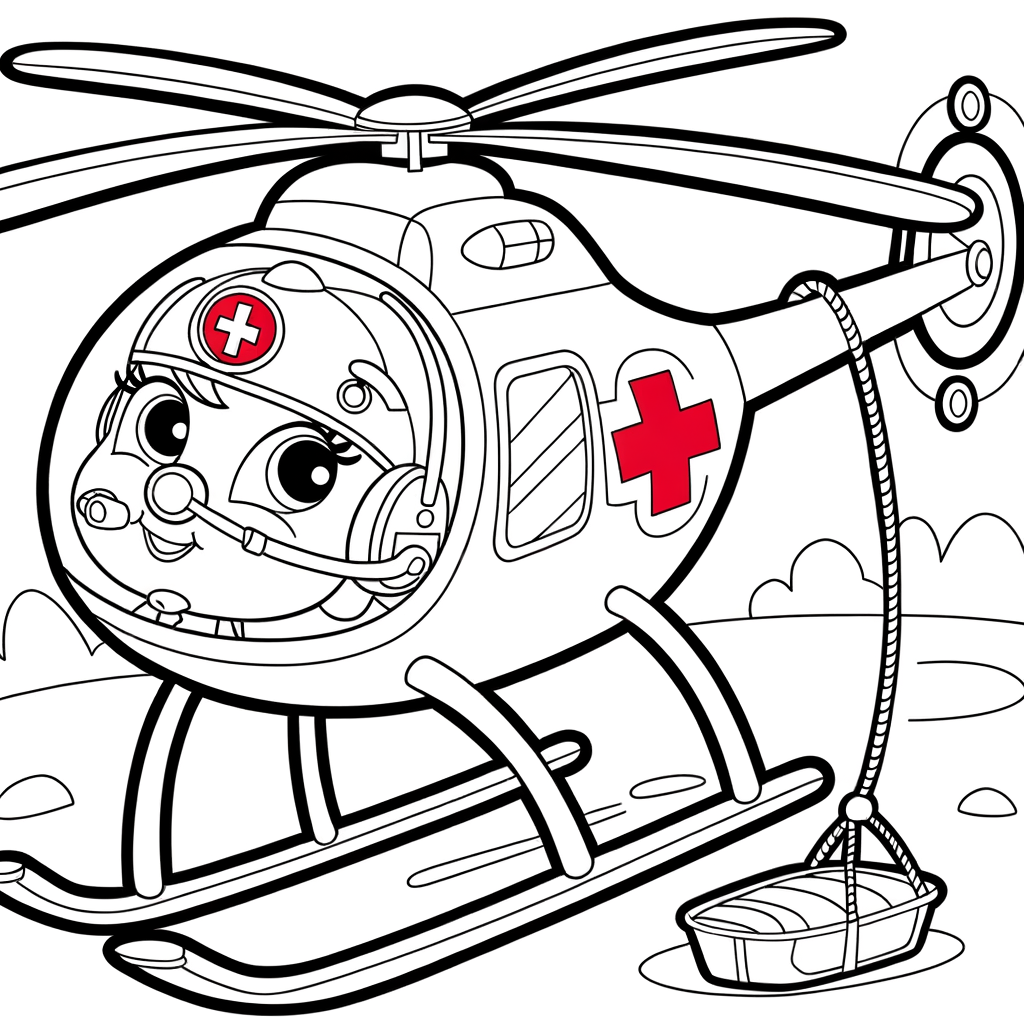 Coloriage Coloriage Hélicoptère gratuit à imprimer