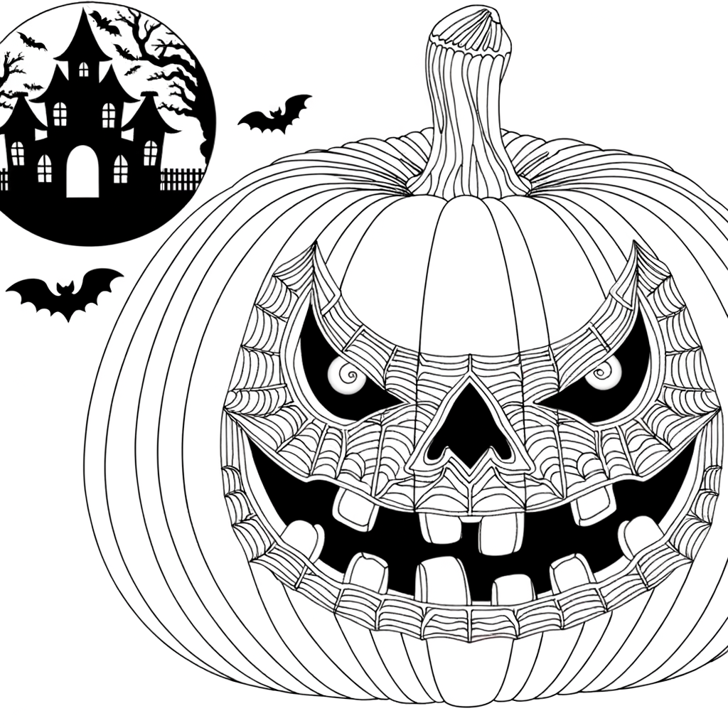 Coloriage Détails Horribles de Citrouille gratuit à imprimer