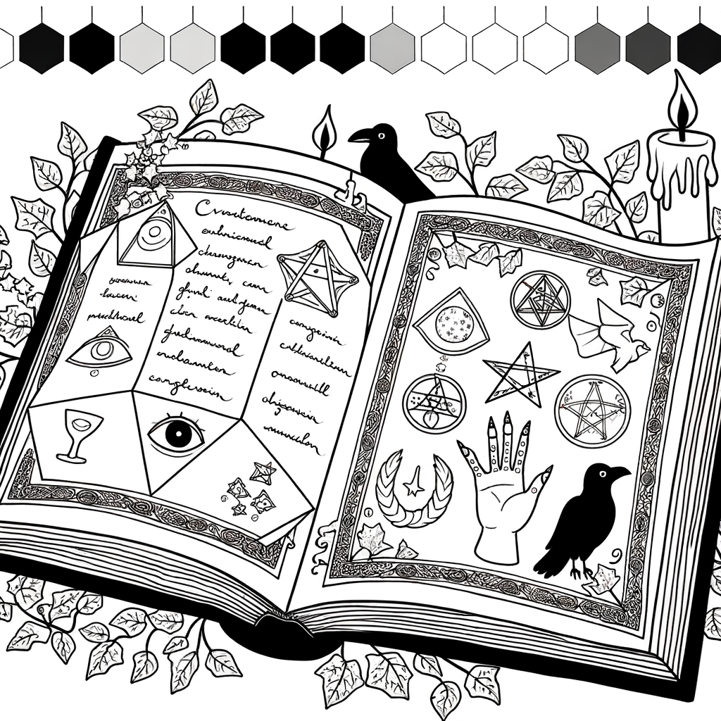 Coloriage Livre Magique des Sorts gratuit à imprimer