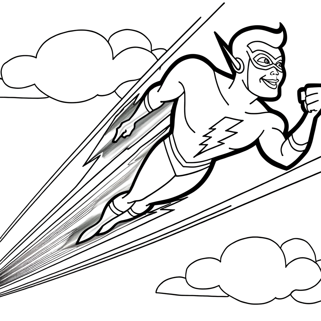 Coloriage Coloriage Super-Héros Volant Ultra gratuit à imprimer
