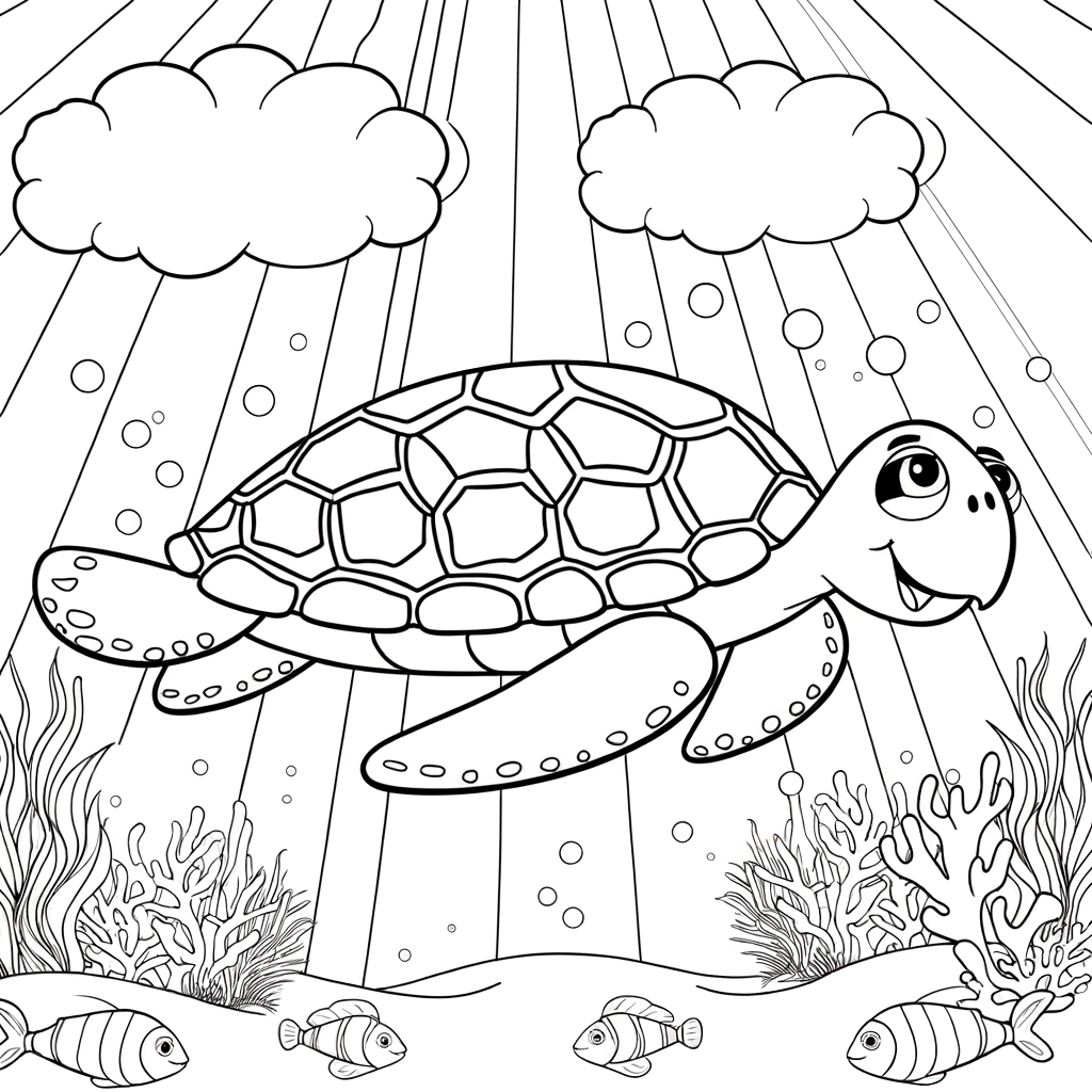 Coloriage Tortue de Mer Géante gratuit à imprimer