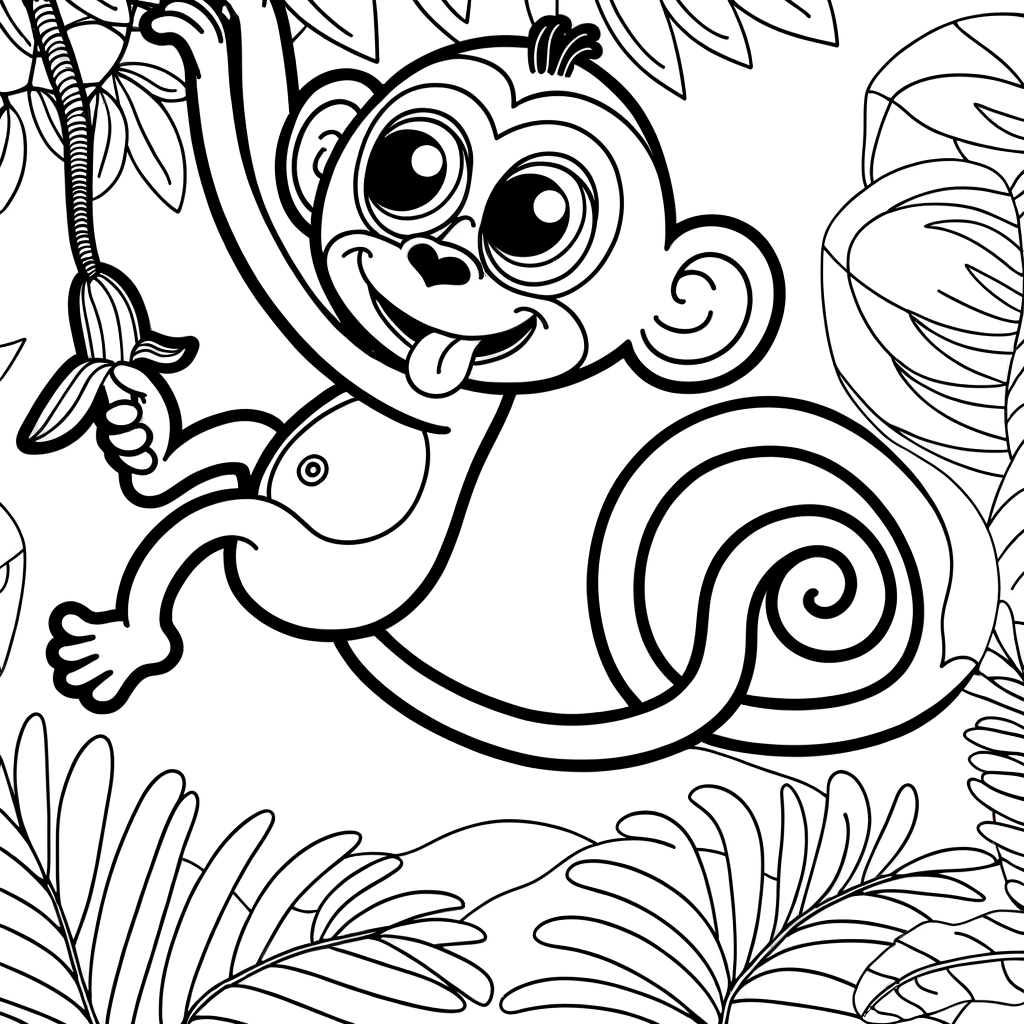 Coloriage Coloriage Singe Farceur gratuit à imprimer