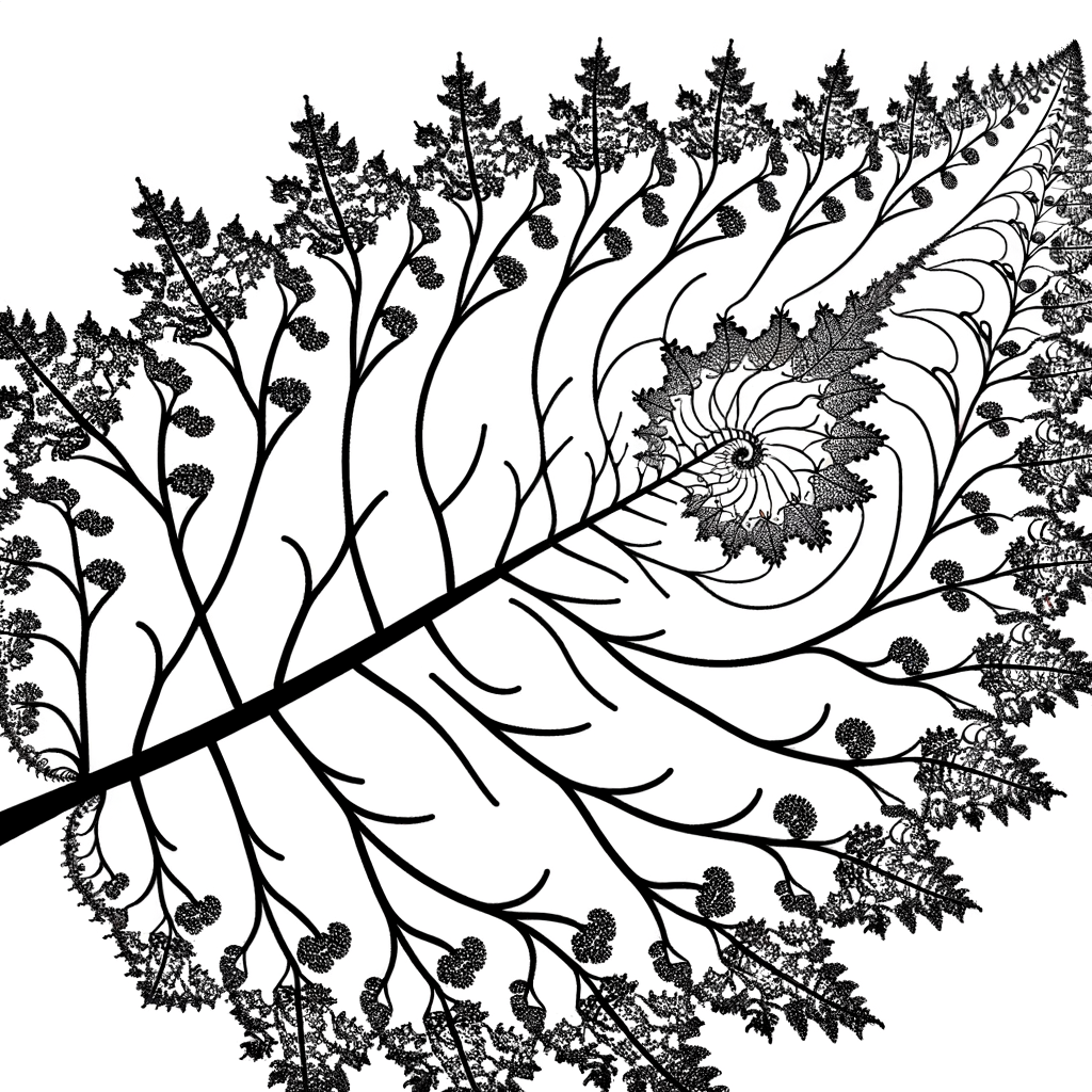 Coloriage Mandala Fractale Nature gratuit à imprimer