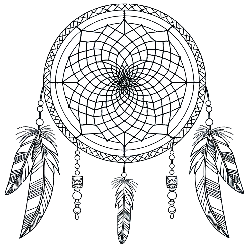 Coloriage Mandala Dreamcatcher gratuit à imprimer