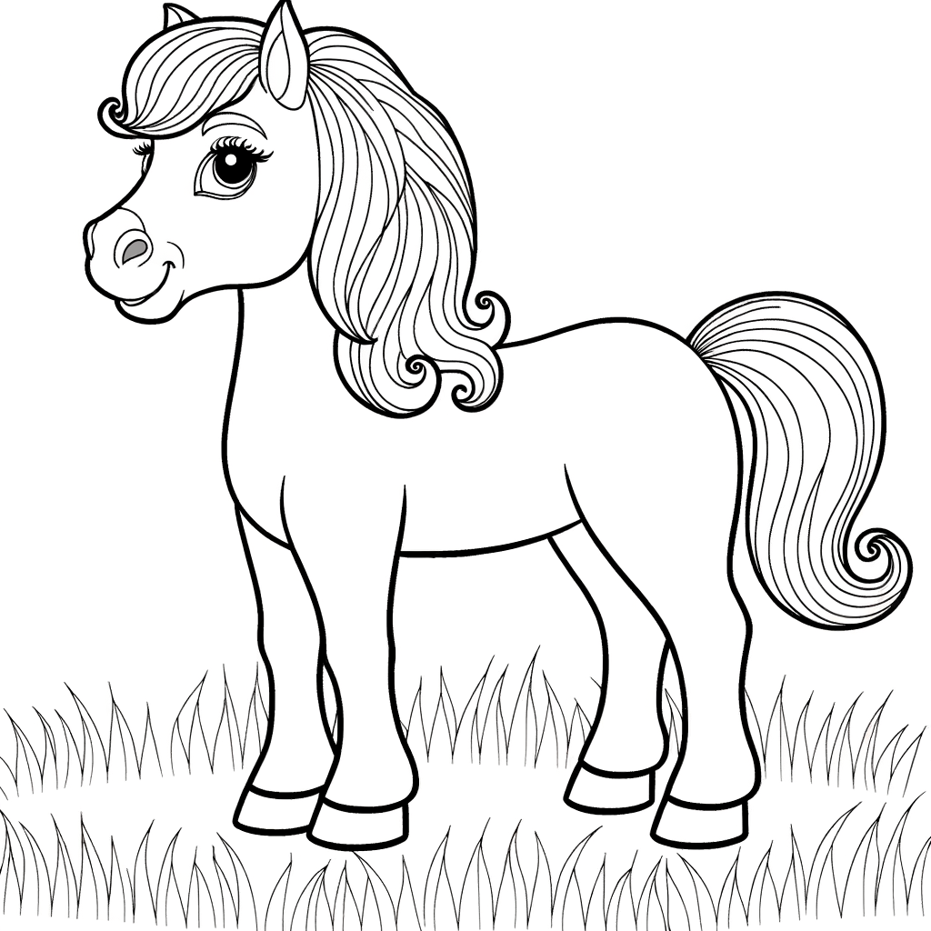 Coloriage Coloriage Cheval gratuit à imprimer