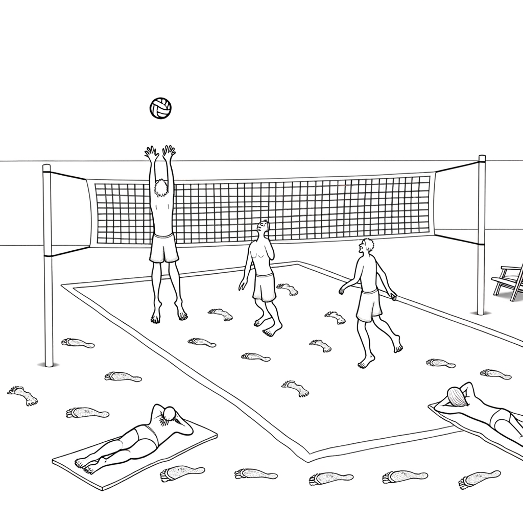 Coloriage Star de la Plage Volleyball gratuit à imprimer